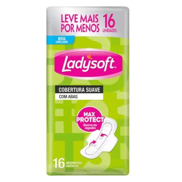 Absorvente Ladysoft Normal Suave com Abas com 16 unidades